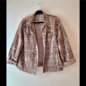 VINTAGE Tribal Print Jean Jacket